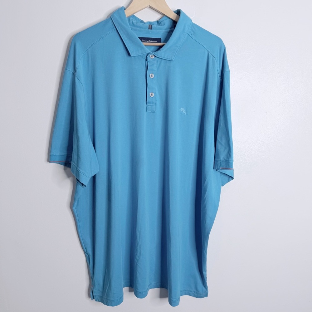 Tommy Bahama Men’s Blue‎ Short Sleeves Polo 2XB Stretch Casual Summer